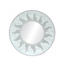 Mosaic Mirror Sun Flower Light Grey 30 cm