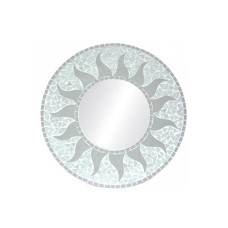 Mosaic Round Mirror Sun Flower Light Grey 20 cm
