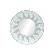 Mosaic Mirror Sun Flower Light Grey 20 cm