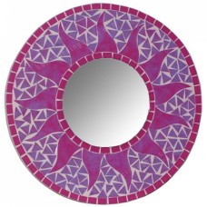Mosaic Round Mirror Sun Flower Purple 60 cm