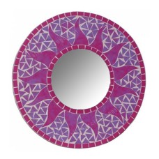 Mosaic Round Mirror Sun Flower Purple 50 cm