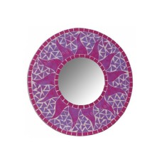 Mosaic Round Mirror Sun Flower Purple 20 cm