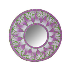 Mosaic Mirror Sun Flower Purple Green 30 cm