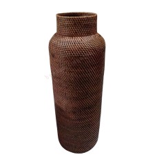 Woven Rattan Flower Vase Antique Brown 80 cm