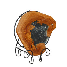 Wood Ornament On Clear Resin 30 cm