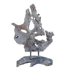 Wood Ornament On White Wash 110 cm