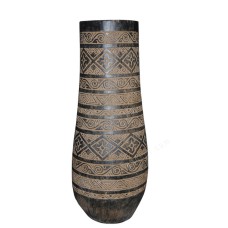 Palm Trunk Carved Brown Grey 125 cm