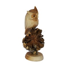 Parasite Wood Single Owl On Base 18 cm