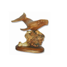 Parasite Wood Whale On Base 19 cm
