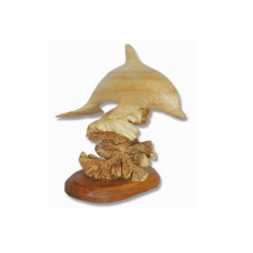 Parasite Wood Dolphin On Base 25 cm