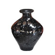 Black Mosaic Oval Vase 30 cm