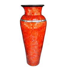 Orange Clear Mosaic Vase 80 cm
