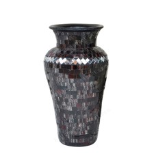 Silver Brown Clear Mosaic Vase 40 cm
