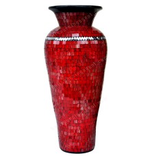 Red Clear Mosaic Vase 100 cm