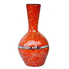 Orange Clear Glass Mosaic Vase 80 cm