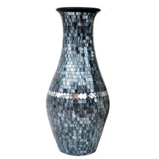 Silver Black Clear Mosaic Vase 80 cm