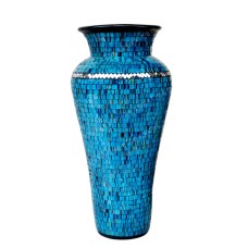 Turquoise Clear Mosaic Vase 60 cm