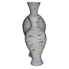 Grey Yellow Mosaic Vase Set of 2
