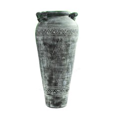 Grey Washed Painted Vase With Handle 100 cm