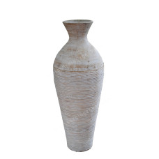 Brown White Vase With Rattan 100 cm