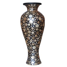 Black Painted Vase Gold Capiz Shell 100 cm
