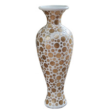 White Vase Gold Capiz Shell 100 cm
