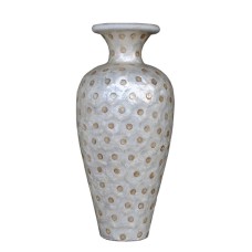 White Capiz Shell Vase Golden Dots 80 cm