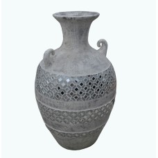 Antique Grey Painted Vase With Mirror 70 cm