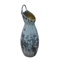 Grey White Wash Painted Slim Vase 40 cm