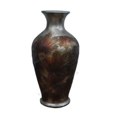 Silver Brown Leaf Painted Vase 70 cm