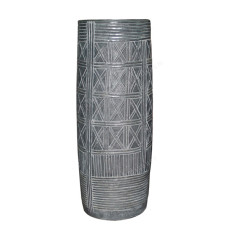 Grey Painted Cylinder Vase 70 cm
