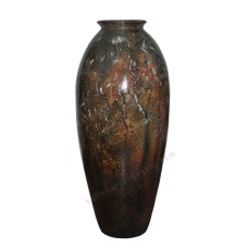 Antique Brown Abstract Painted Vase 80 cm