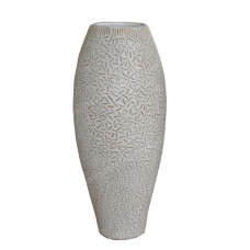 White Painted Vase With Bamboo 100 cm
