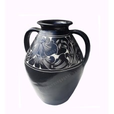 Black White Flower Painted Vase 45 cm