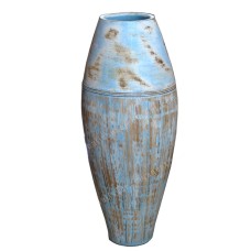 Painted Blue Washed Vase 100 cm