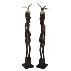 Wood Couple Primitive Tribe 50 cm