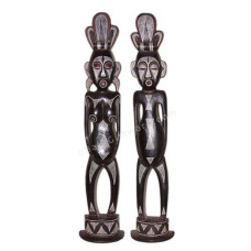 African Tribe Man And Woman Statue 90 cm
