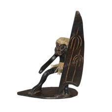 Wood Statue Primitive Surfing 30 cm
