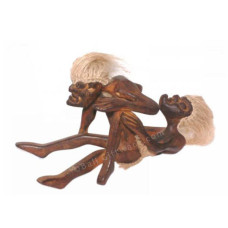 Wood Statue Primitive Having Sex 25 cm