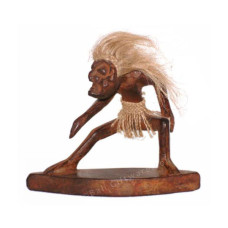 Wood Statue Primitive Surfing 20 cm