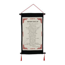 NEVER GIVE UP Banner Quotes