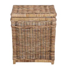Rustic Brown Rattan Rectangle Storage With Handles