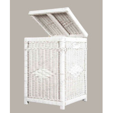 White Rattan Rectangle Storage Handles