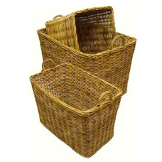 Rattan Basket Natural Brown Set Of 3