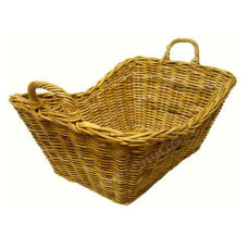 Honey Brown Rattan Basket With Handles