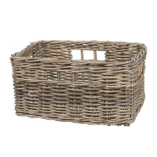 Rectangular Rattan Basket Grey Wash Finish
