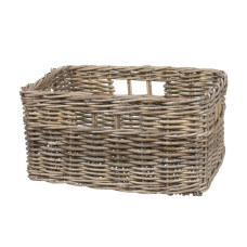 Rectangle Rattan Basket Pale Grey Finish