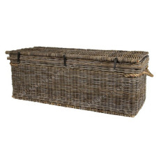 Grey Wash Rattan Rectangle Storage Trunk