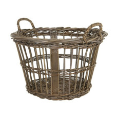 Rattan Herring Basket Grey Washed Finish