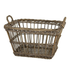 Rattan Rectangle Herring Basket Grey